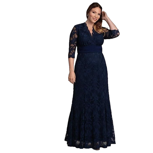 Kiyonna Women's Whimsy Ruffled Midi Wrap Dress - Plus & Missy Sizes, Cocktail & Wedding Guest Dress - View #7